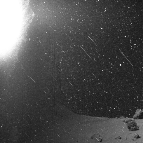 Dust and Cosmic Rays on Comet 67P