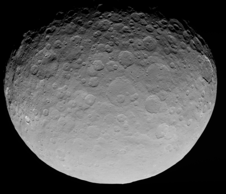 Images of Ceres taken by the orbiting Dawn spacecraft