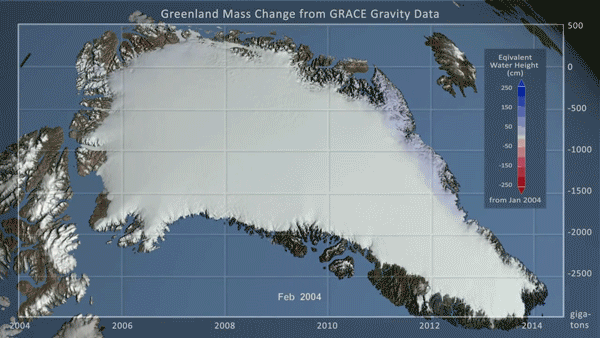 Greenland Ice Loss from 2004 - 2014