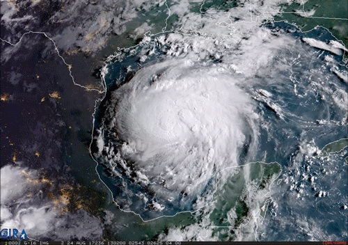 Harvey Restrengthens into a Hurricane