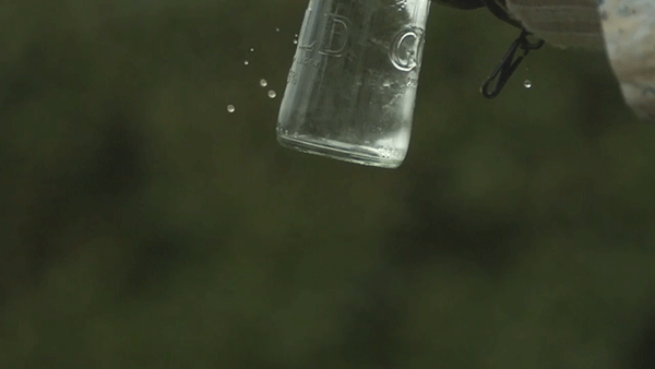 Cavitation in a glass bottle